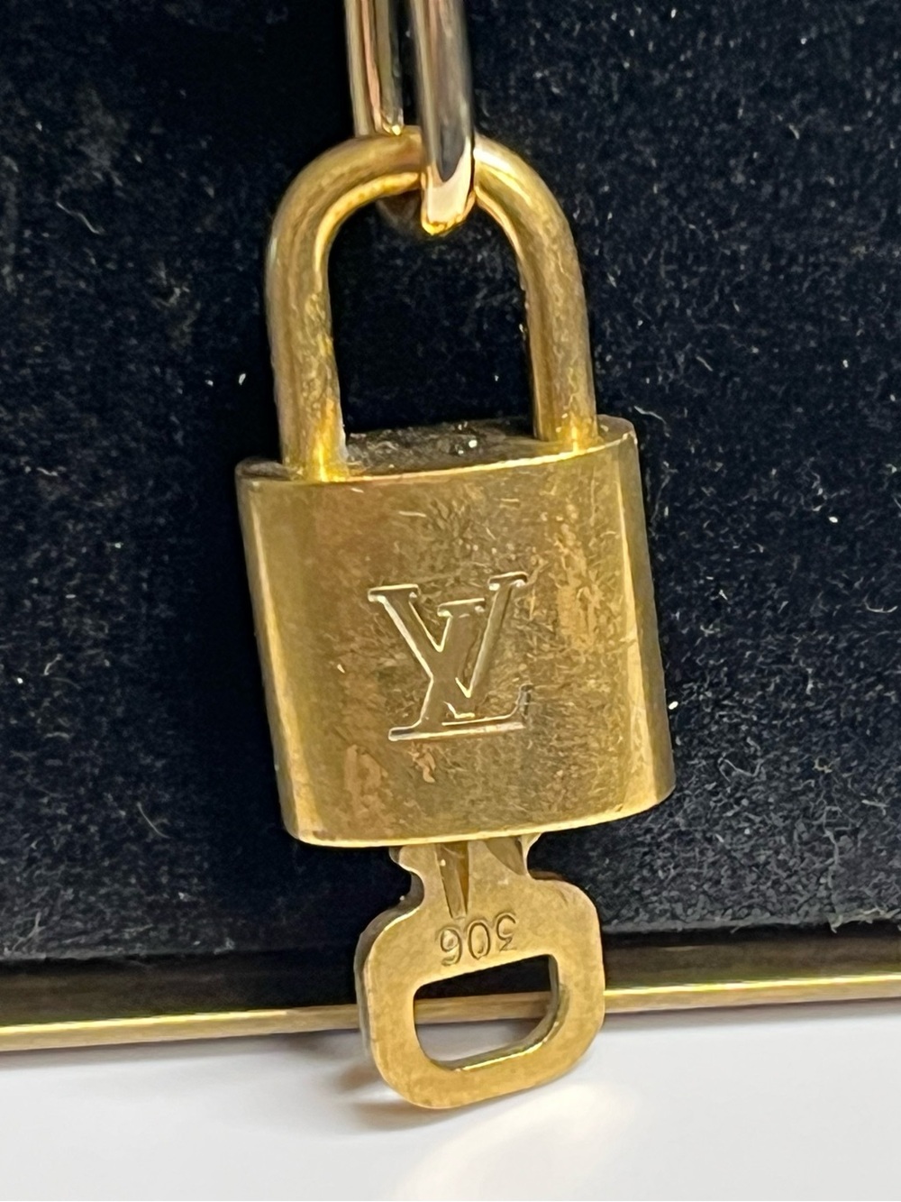 Louis Vuitton Solid Brass Lock and Key Charm on Baublebar Toggle Chain EUC - Picture 2 of 6